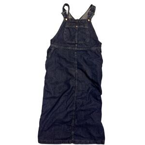 Vintage Y2K Riveted by Lee Denim Overall Dress Size M Women's Dark Wash
